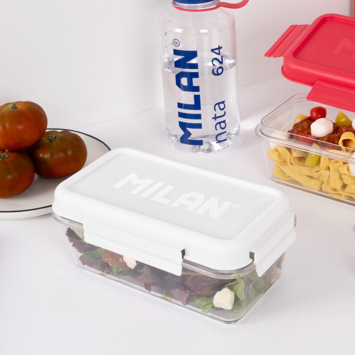 Fiambrera de tritán hermética rectangular 1,2 L MILAN nata® 624