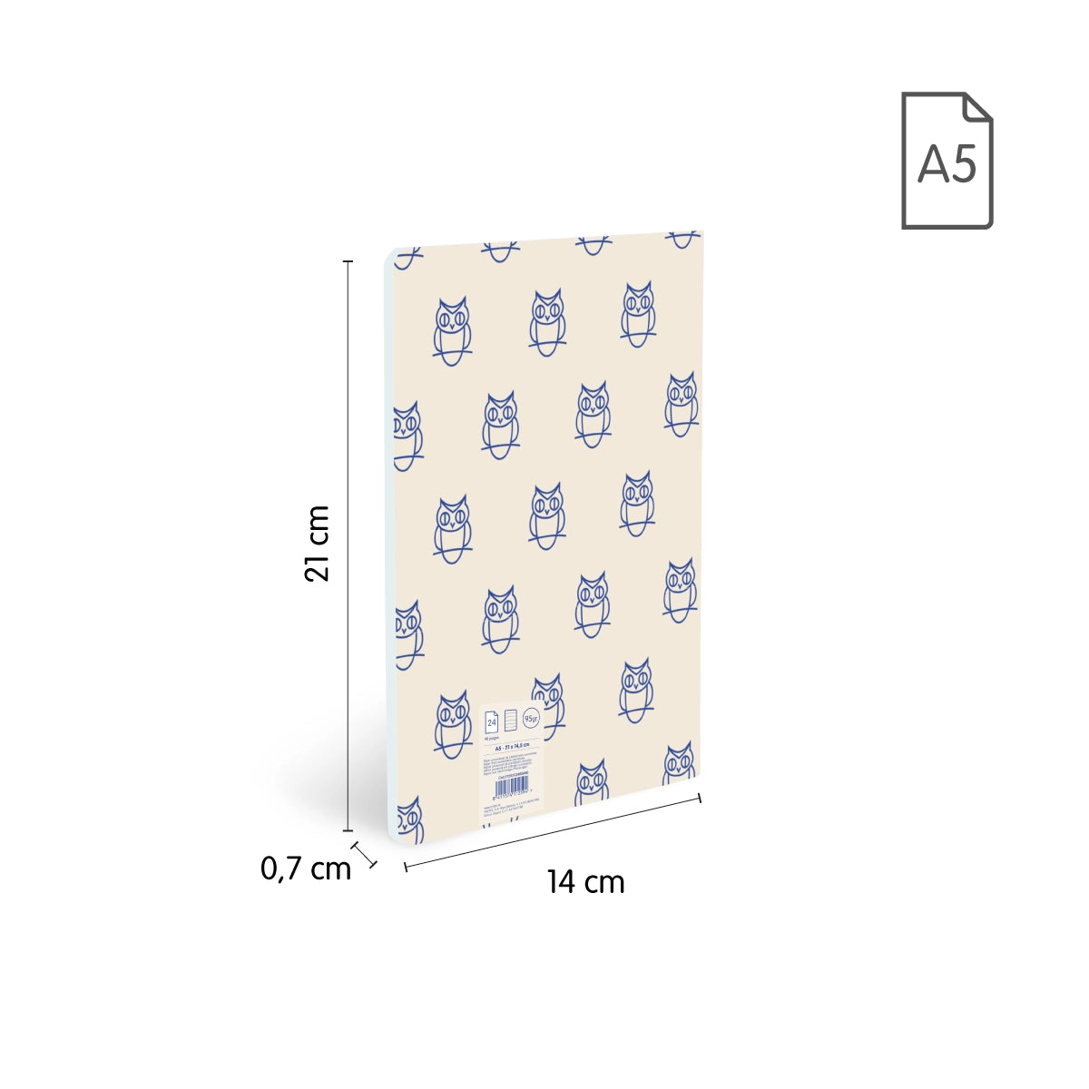 Llibreta A5 grapada, paper a línies, 24 fulls de 95 gr/m², 460 since 1918