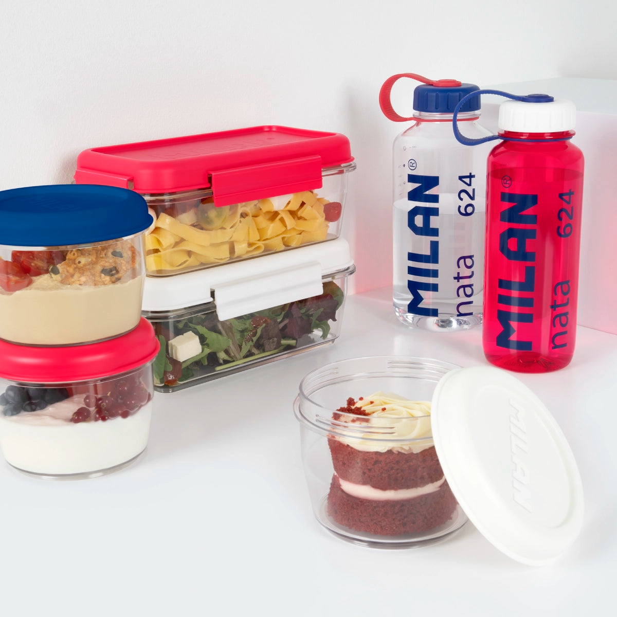 Fiambrera de tritán hermética rectangular 1,2 L MILAN nata® 624