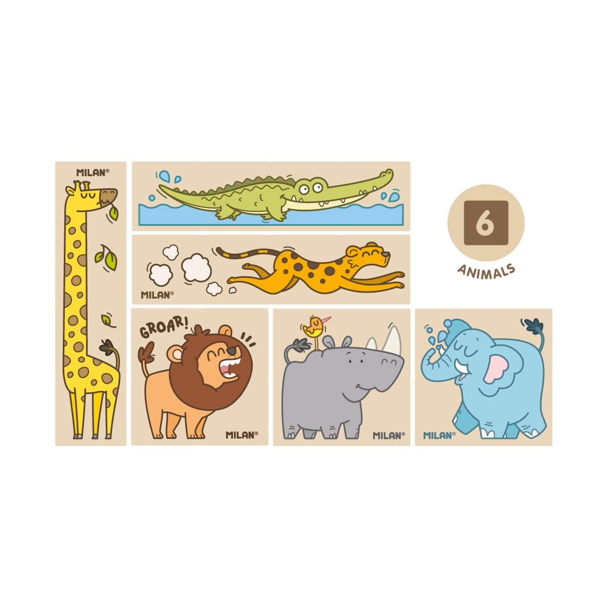 Joguina de fusta trencaclosques de cubs 'Wild Safari'
