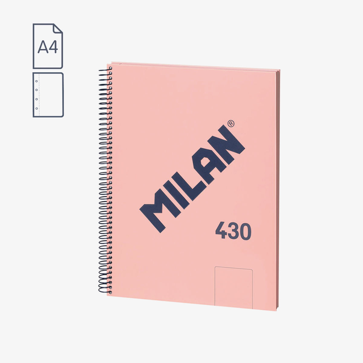 Cuaderno A4 con espiral y tapa dura, 80 hojas papel liso de 95 gr/m², 430 since 1918
