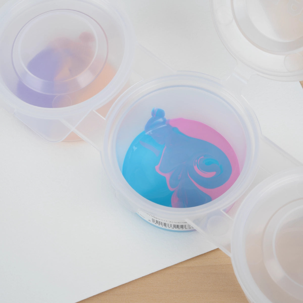 Vaso con tapa para mezclas de pintura, triple