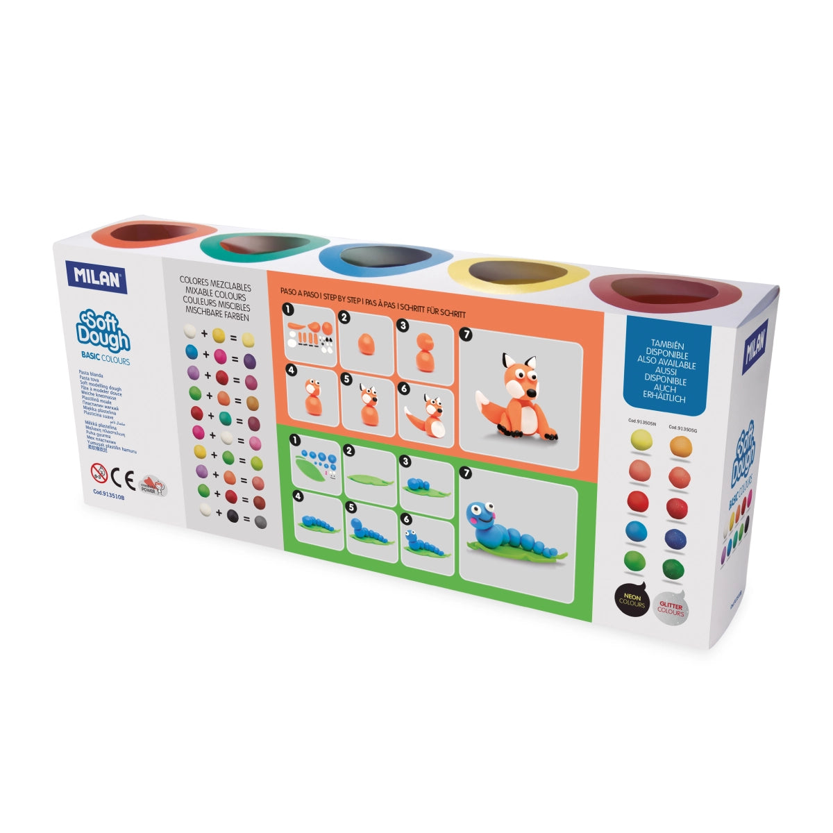 10 botes pasta de modelar Soft Dough, colores básicos (85 g)