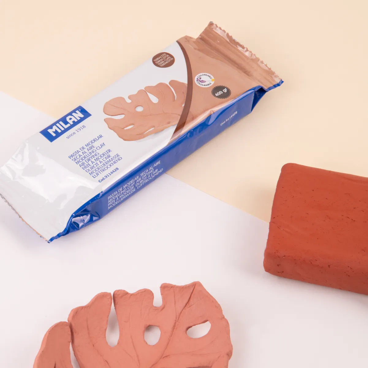 Pasta per modelar assecat a l'aire, marró terracota (400 g)