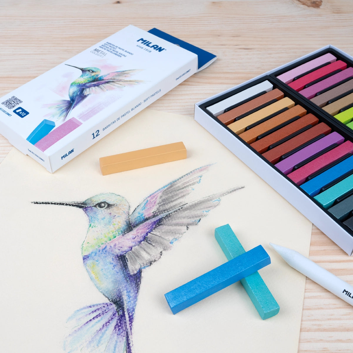 24 barritas soft pastel colores metalizados MILAN Art