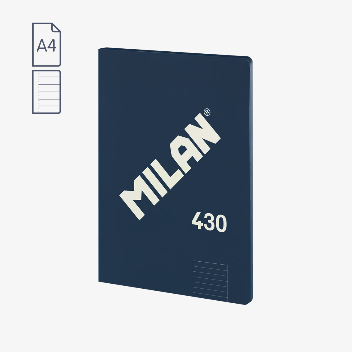 Libreta A4 encolada, papel líneas 7 mm, 48 hojas de 95 gr/m², 430 since 1918