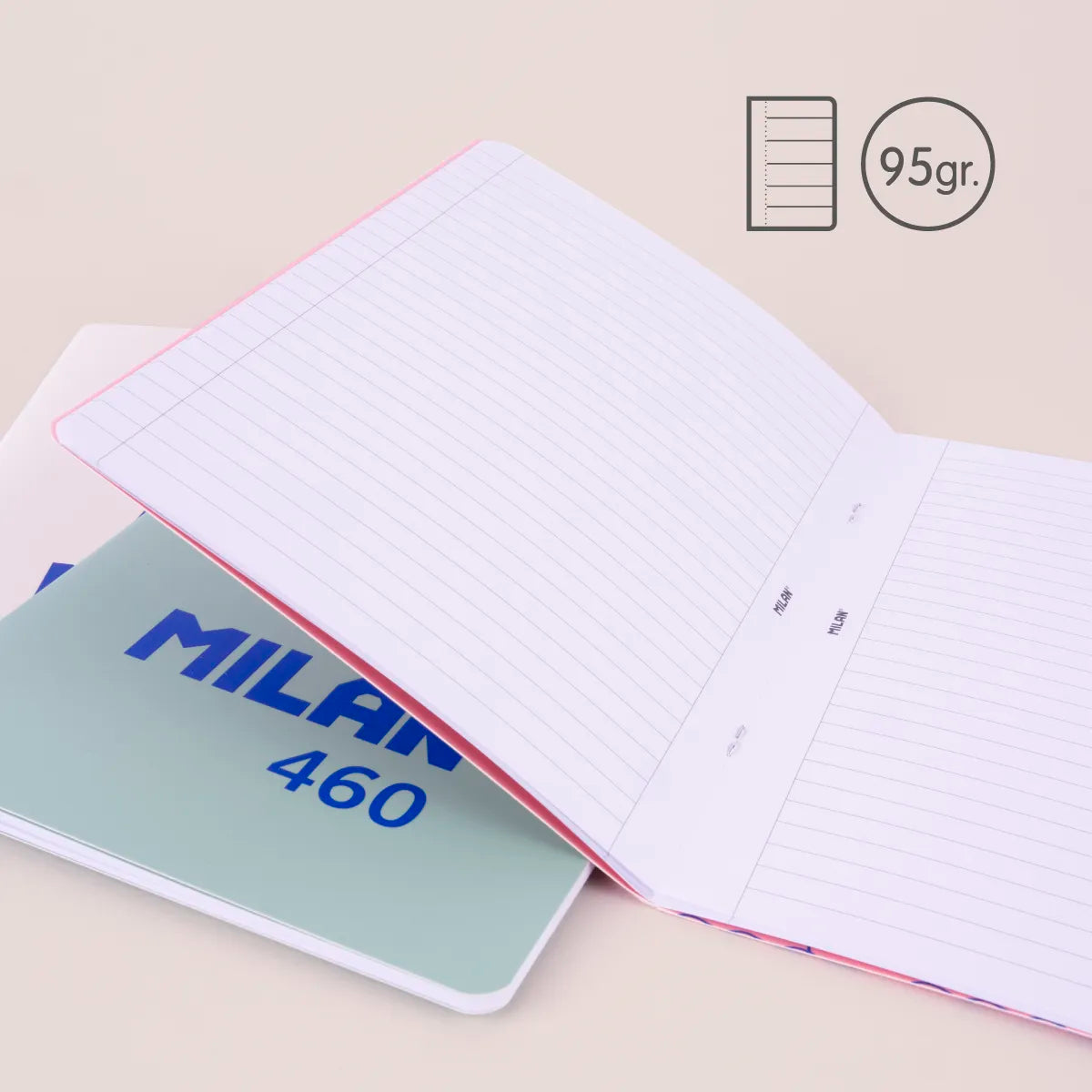 Libreta A5 grapada, papel a líneas, 24 hojas de 95 gr/m², 460 since 1918