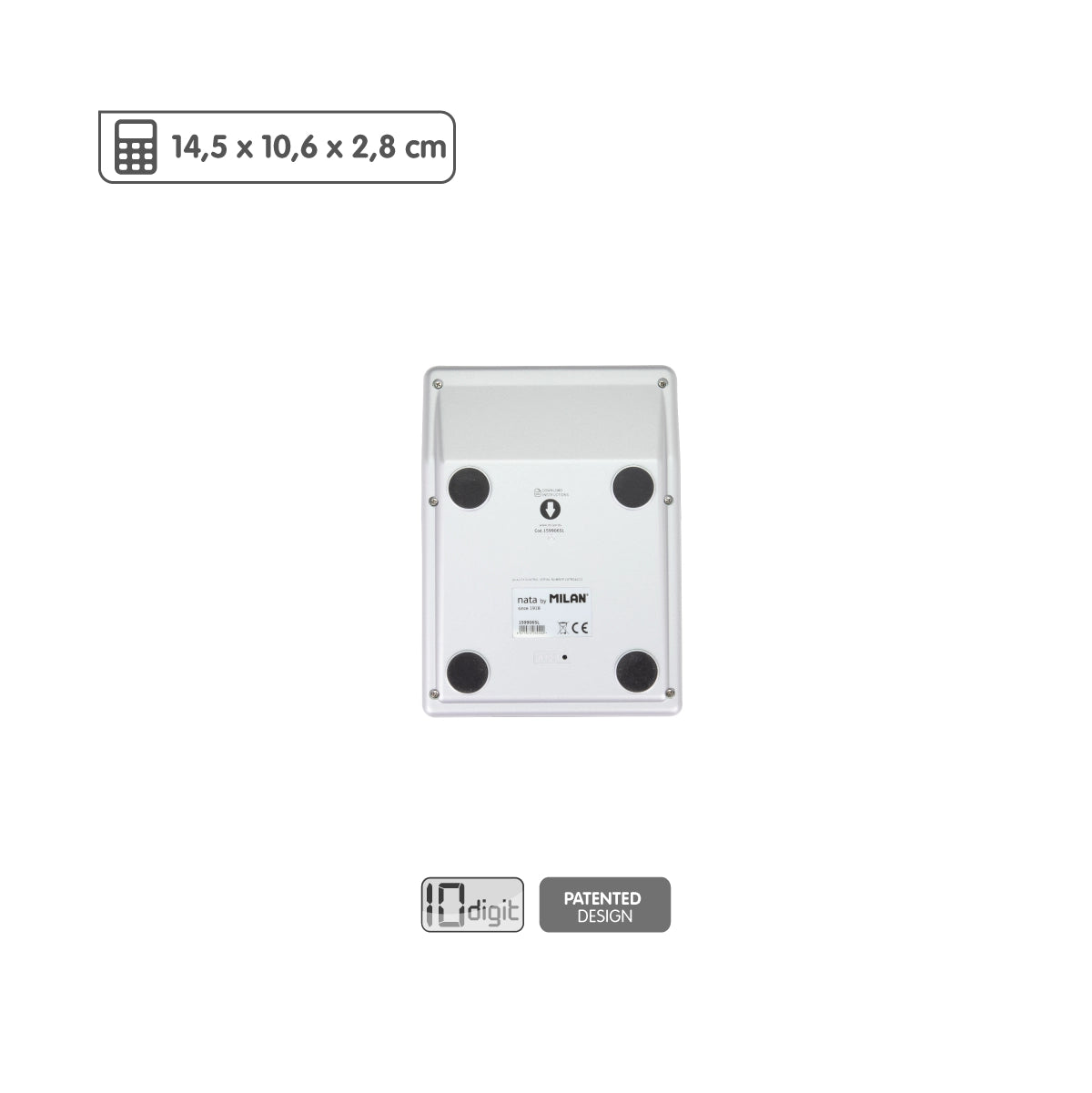 Calculadora de sobremesa mediana de 10 dígitos, Silver