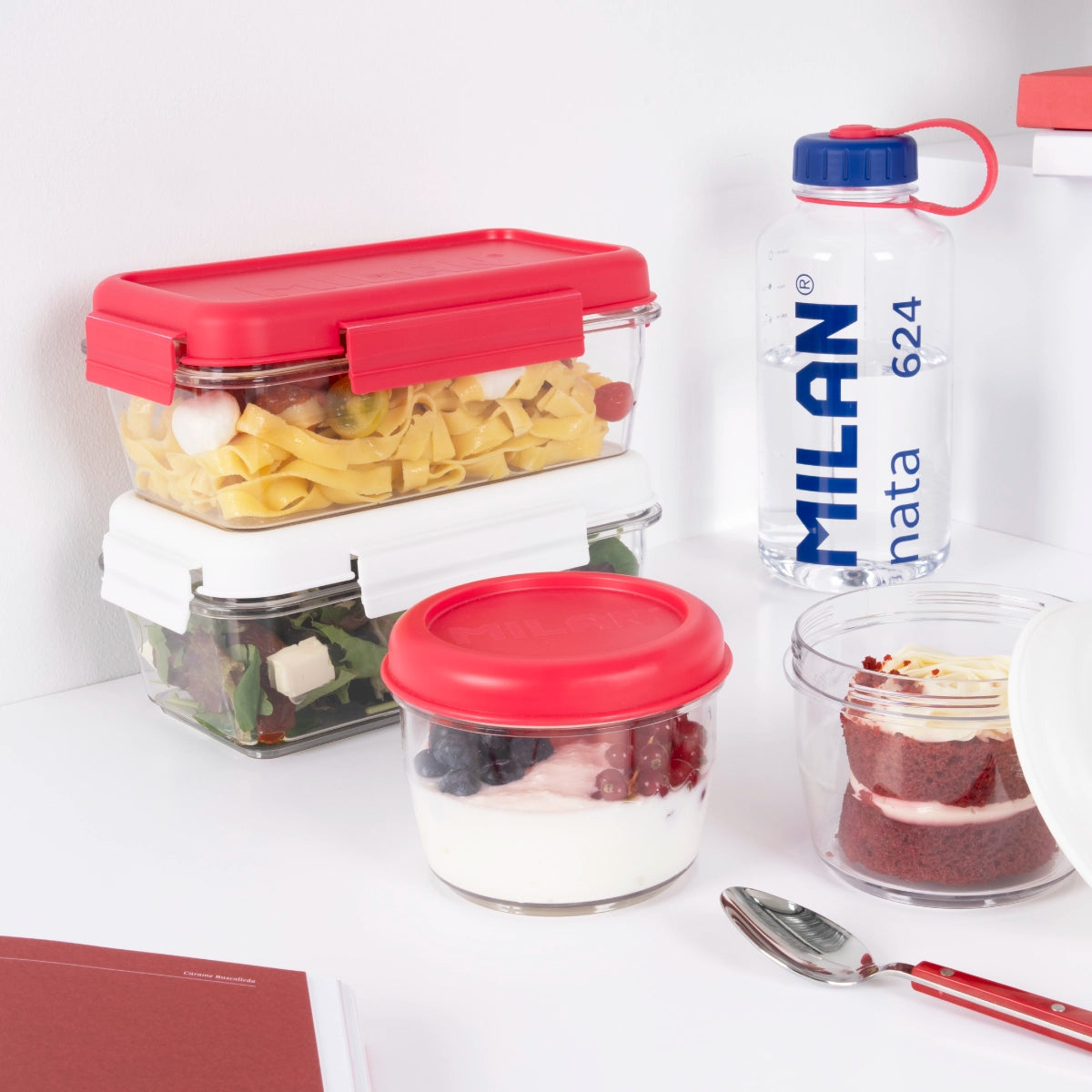 Fiambrera de tritán hermética rectangular 1,2 L MILAN nata® 624