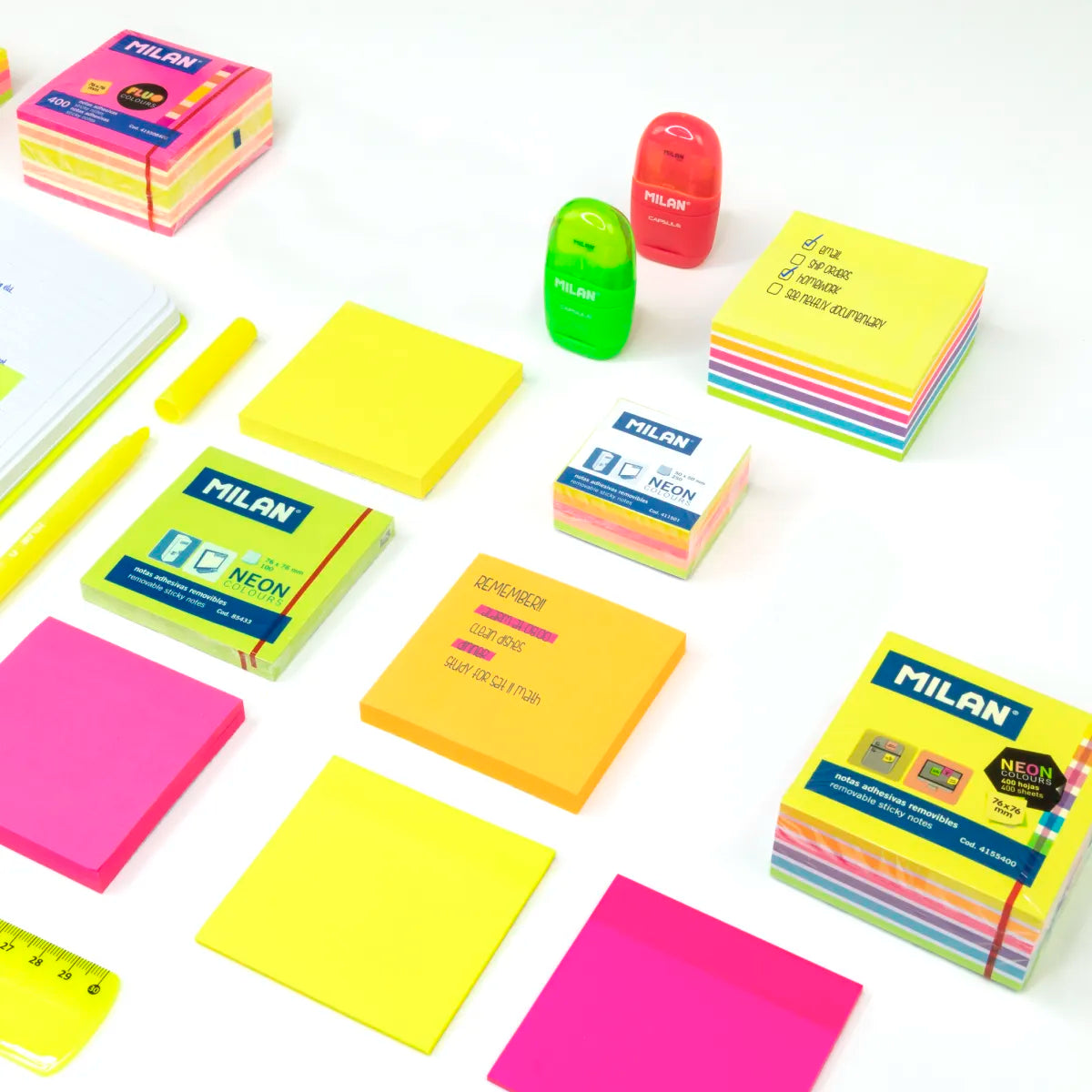 400 notas adhesivas colores Fluo (verde)