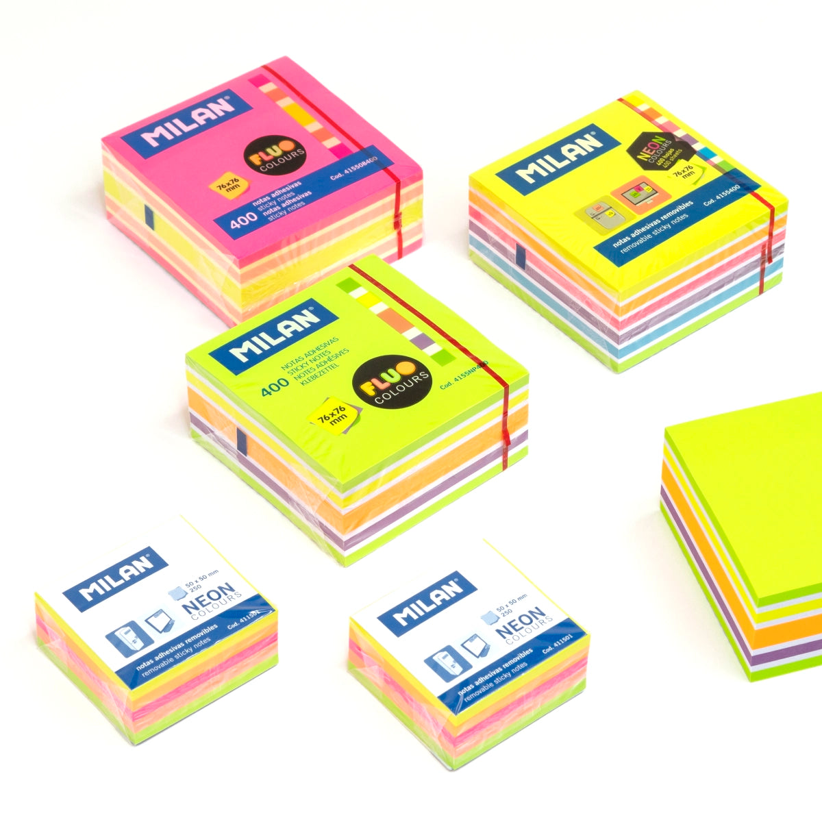 400 notas adhesivas colores Fluo (verde)