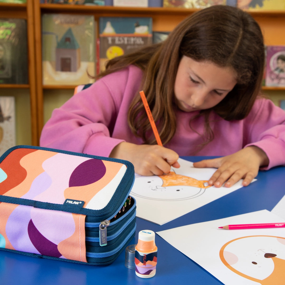 Estuche escolar triple con contenido, The Fun