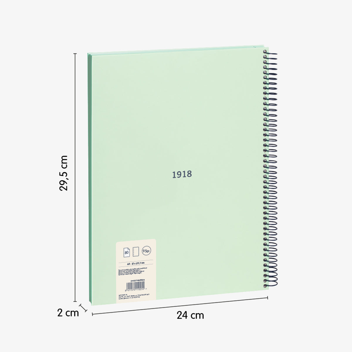 Cuadernos A4 con espiral y tapa dura, papel liso de 95 gr/m², 430 since 1918 (pack 4 unidades)