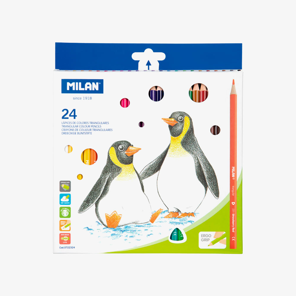 24 lápices de colores triangulares