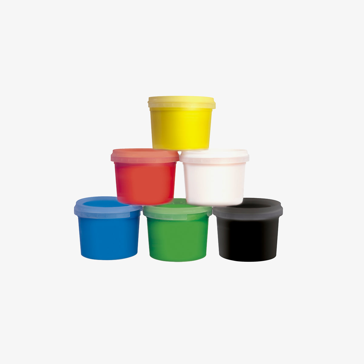 6 pinturas para dedos de colores (maletín 6 tarros de 100 ml)