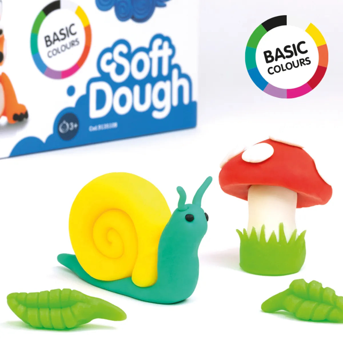 10 botes pasta de modelar Soft Dough, colores básicos (85 g)