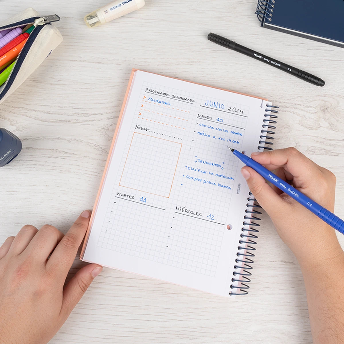 Cuaderno A5 con tapa dura, cuadrícula 5 x 5 mm, 80 hojas de 95 gr/m², 430 since 1918