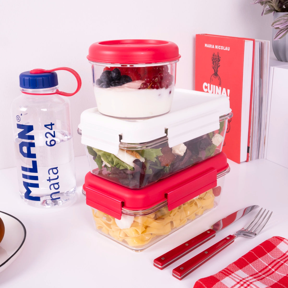 Carmanyola de tritan hermètica rectangular 1,2 L MILAN nata® 624