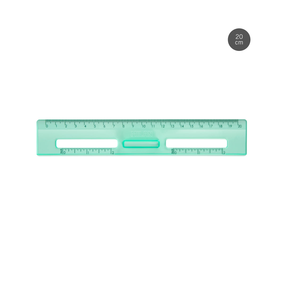 Regla 20 cm transparente New Look, verde