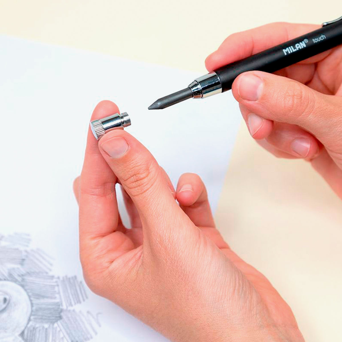 Portaminas profesional para dibujo con mina de 5,2 mm + 6 minas de recambio