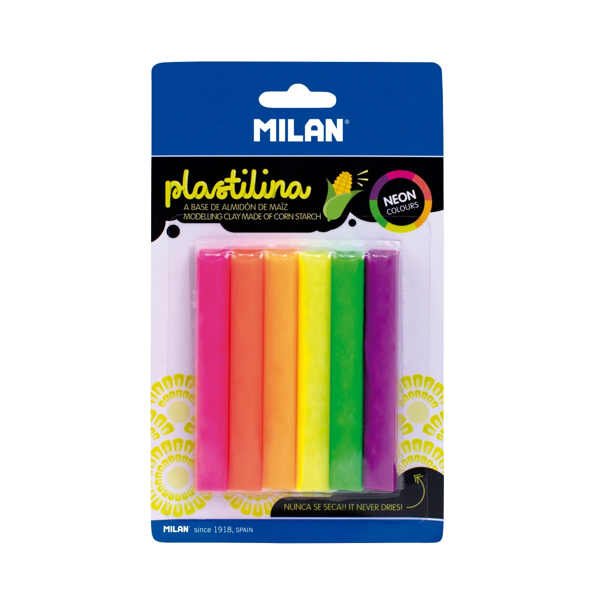 Plastilina de 6 colors neó (70 g)