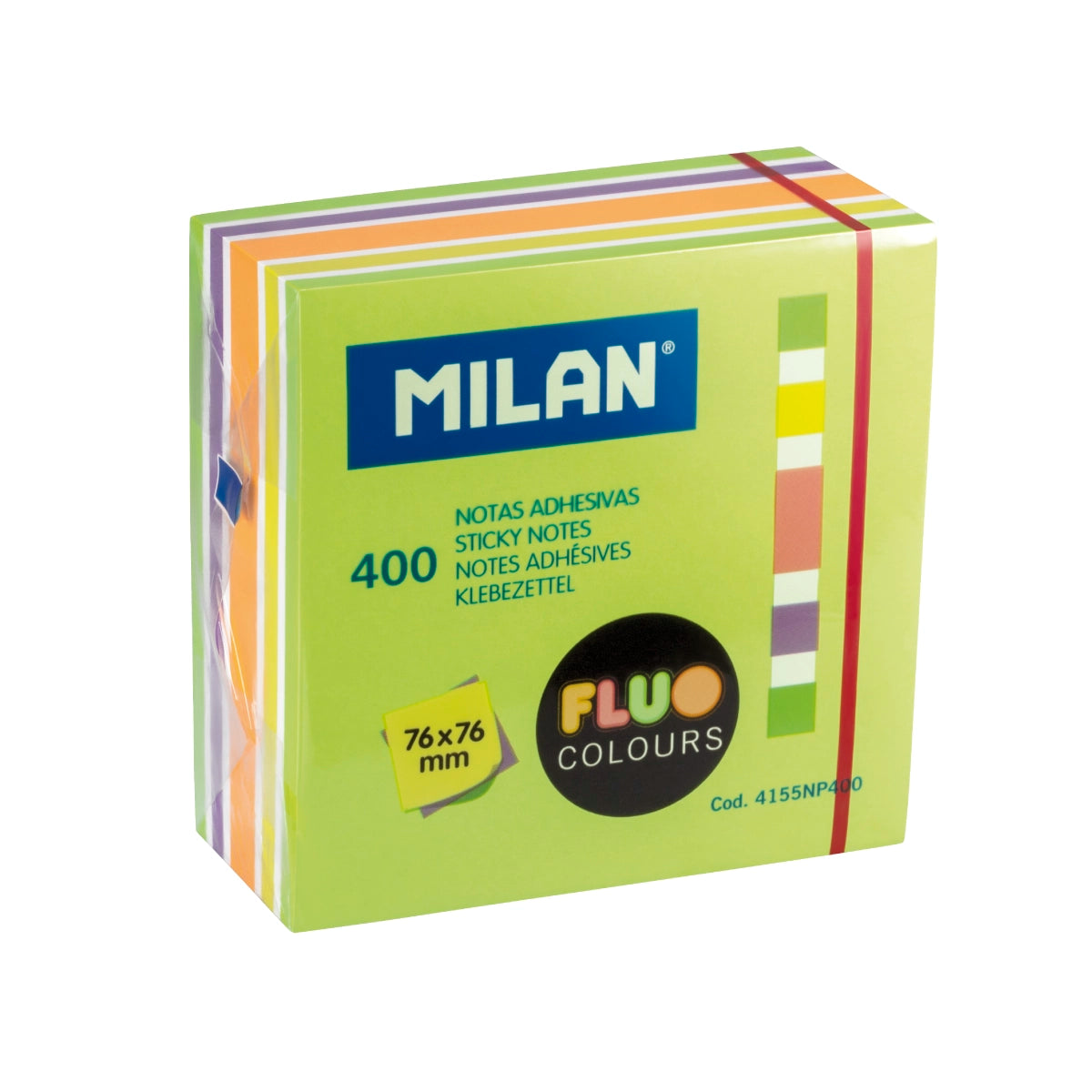 400 notas adhesivas colores Fluo (verde)