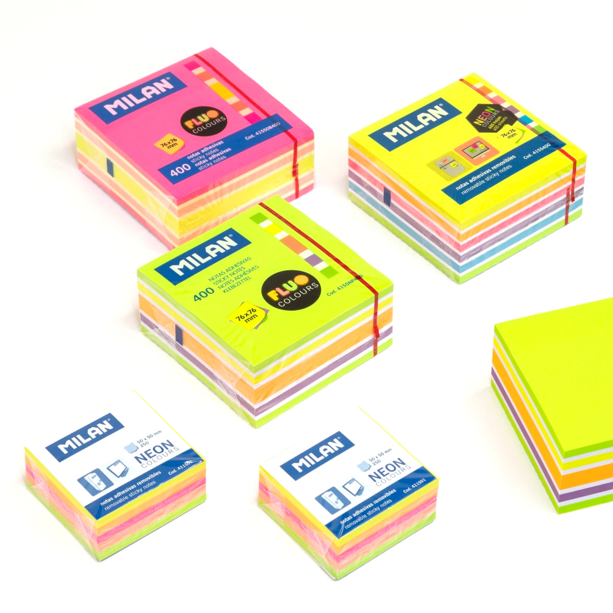 400 notes adhesives colors Fluo (rosa)