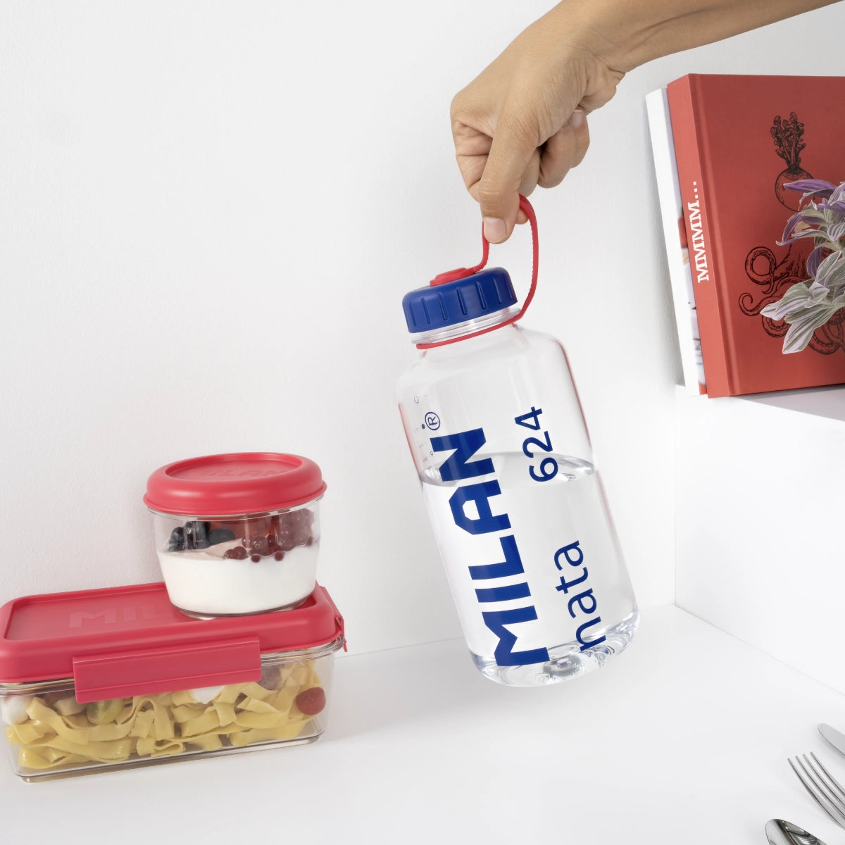 Botella de plástico tritán 1 L transparente MILAN nata® 624