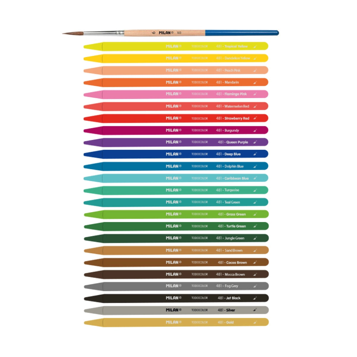 24 lápices de colores acuarelables todo mina + pincel, en caja metálica