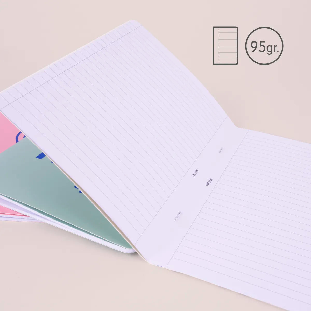 Libreta A5 grapada, papel a líneas, 24 hojas de 95 gr/m², 460 since 1918