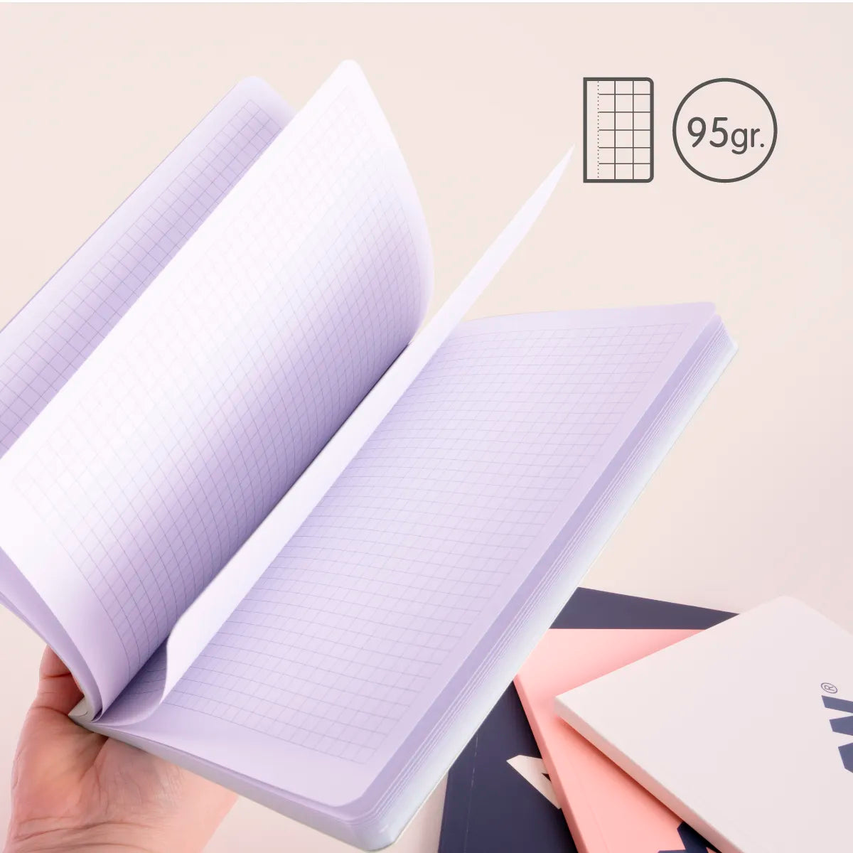 Libreta A5 encolada, papel cuadriculado, 48 hojas de 95 gr/m², 430 since 1918