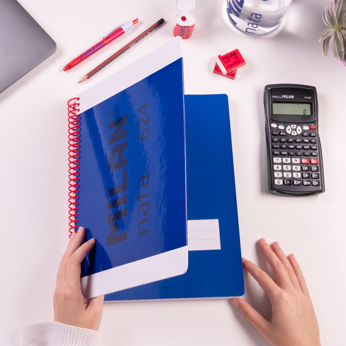 Cuaderno A4 tapa dura, papel a líneas (7 mm), 80 hojas de 95 gr/m², nata® 624 since 1918