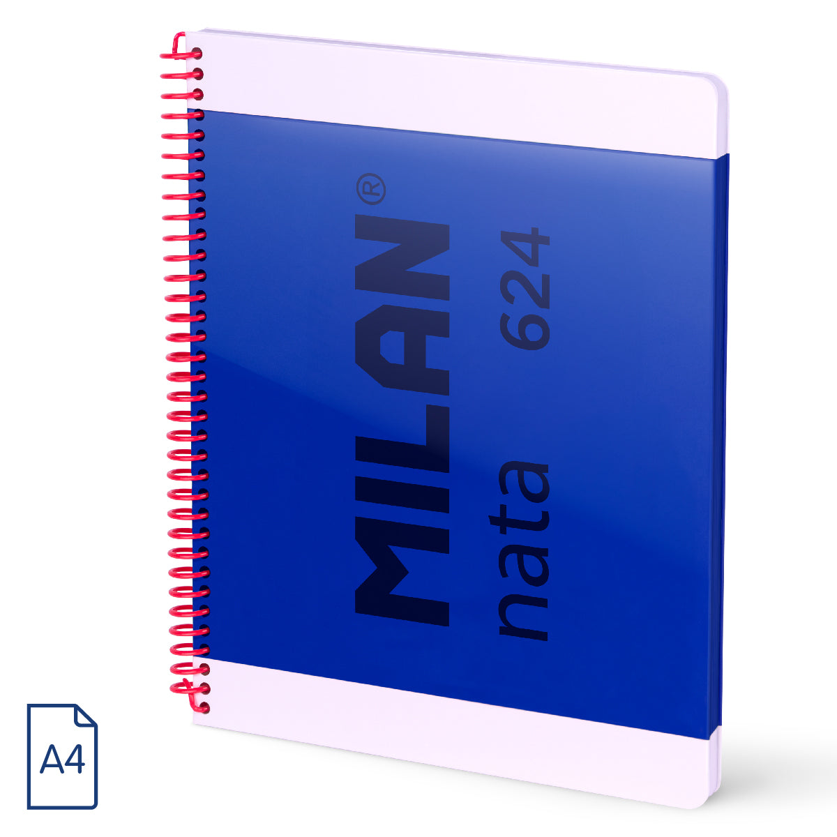 Cuaderno A4 tapa dura, papel a líneas (7 mm), 80 hojas de 95 gr/m², nata® 624 since 1918