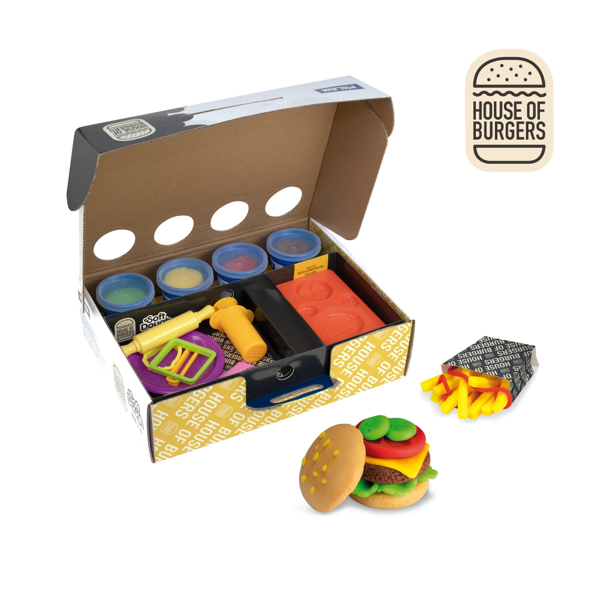 Kit Soft Dough de pasta blanda con herramientas 'Casa de las hamburguesas'