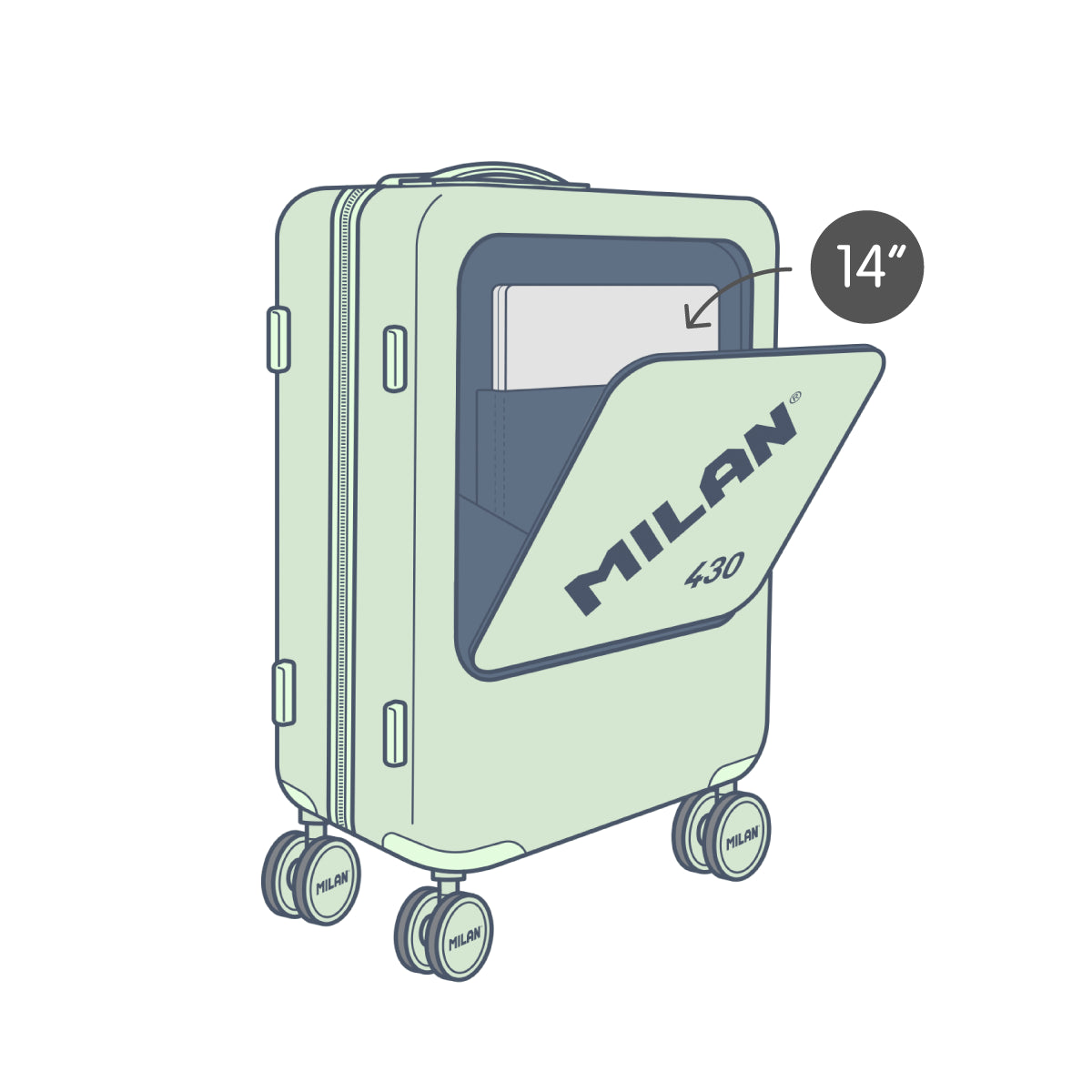 Maleta cabina rígida 55 cm MILAN 430 since 1918