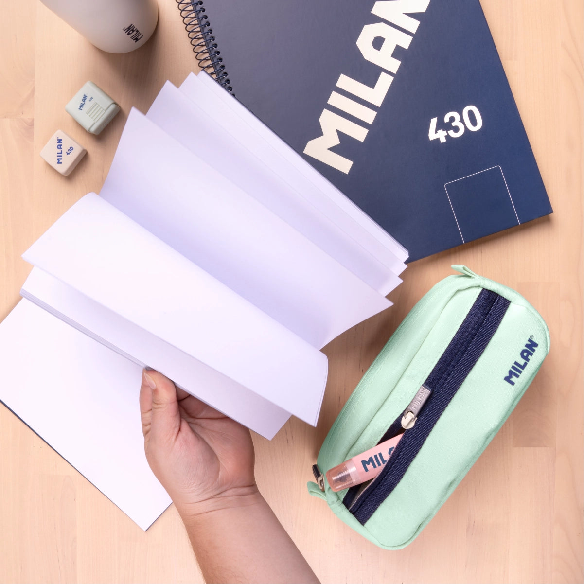 Estuche portatodo rectangular con 2 cremalleras, 430 since 1918