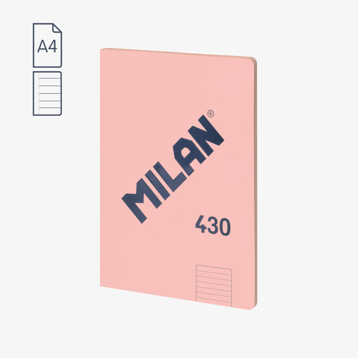 Libreta A4 encolada, papel líneas 7 mm, 48 hojas de 95 gr/m², 430 since 1918