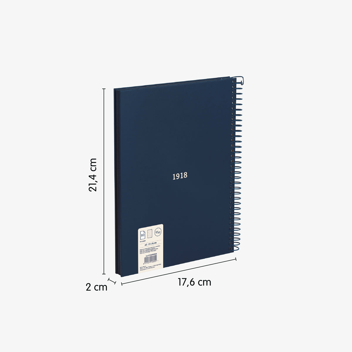 Cuaderno A5 con tapa dura, pauta a líneas 7 mm, 80 hojas de 95 gr/m², 430 since 1918