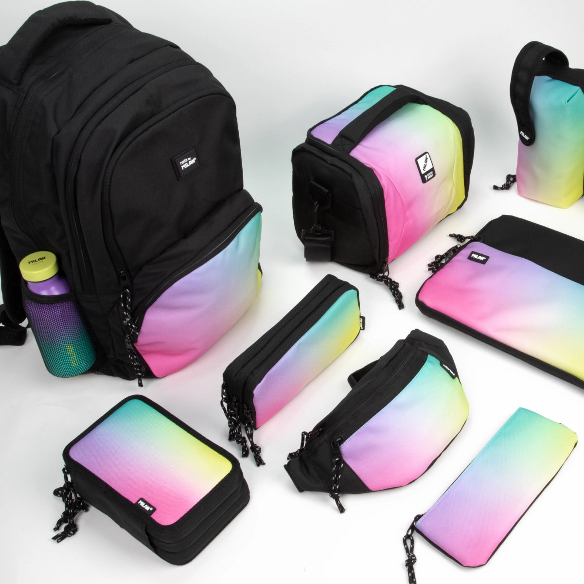 Estuche escolar triple con contenido, Sunset