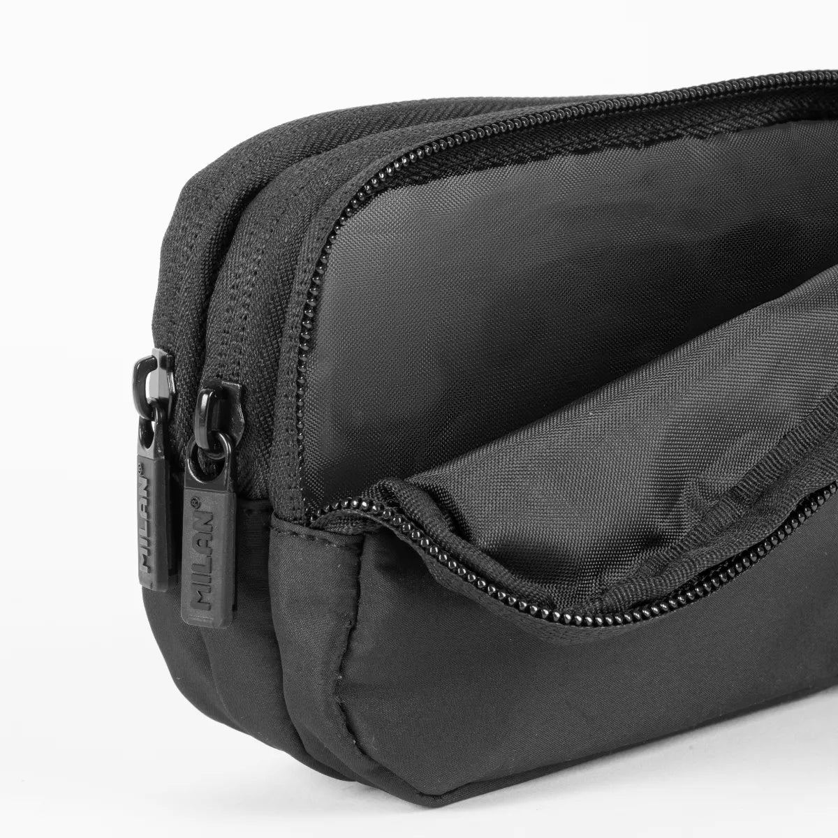 Estuche portatodo 3 cremalleras serie Shadow, negro