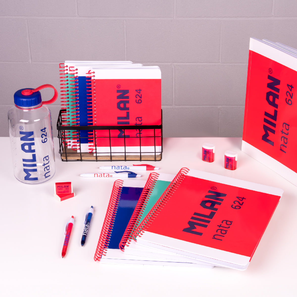 Cuaderno A4 tapa dura, papel a líneas (7 mm), 80 hojas de 95 gr/m², nata® 624 since 1918
