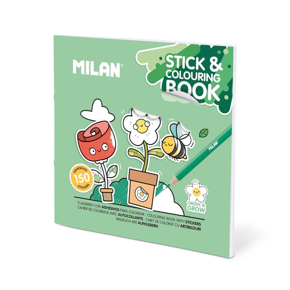 Cuaderno con adhesivos para colorear 'Green & Grow