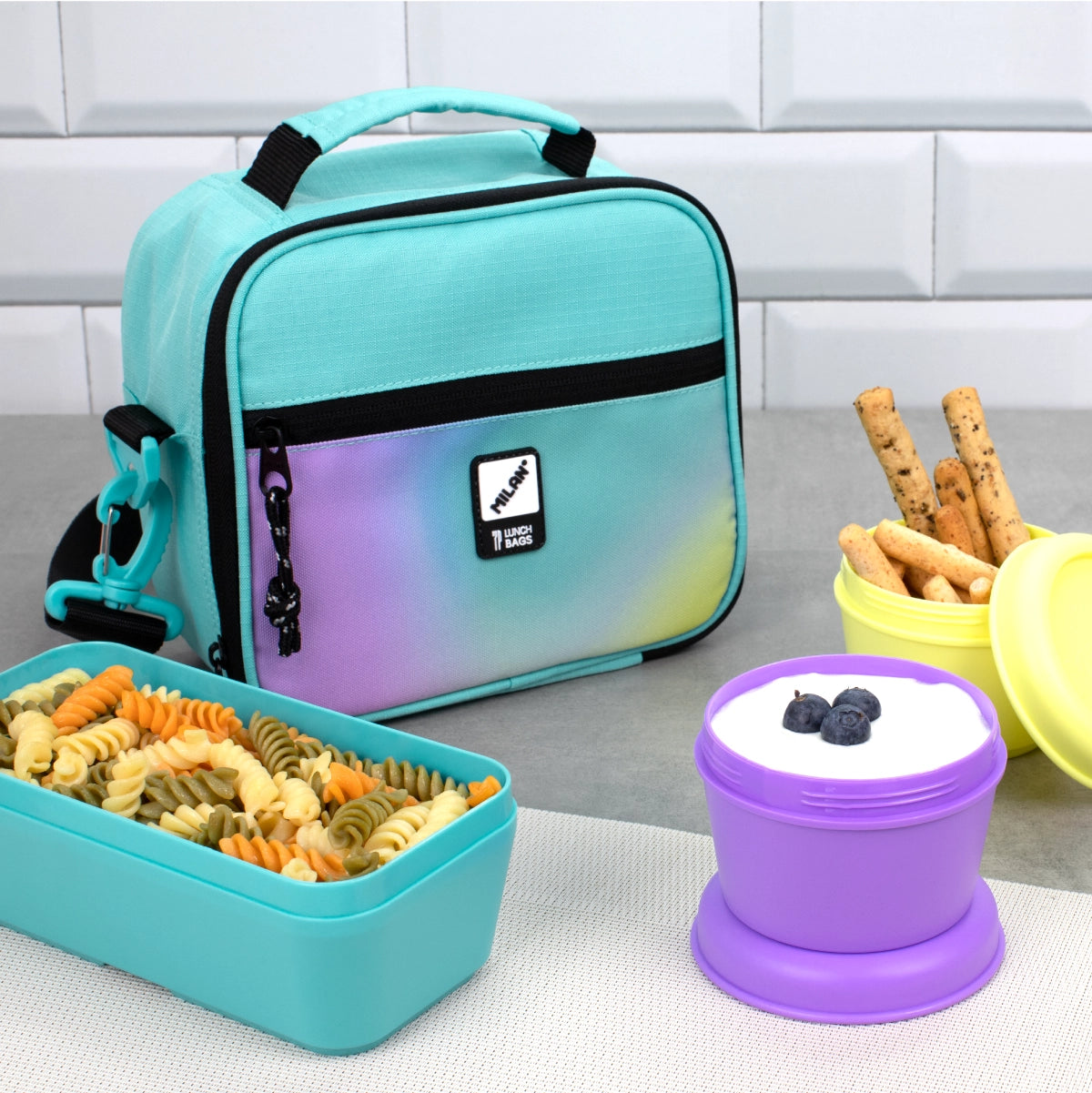 Bolsa isotérmica porta alimentos de 3,5L con 3 recipientes, Sunset