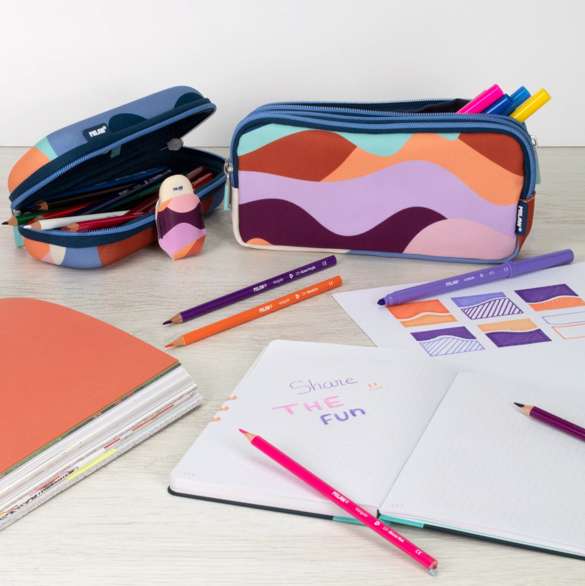 Estuche escolar portatodo de 3 cremalleras, The Fun