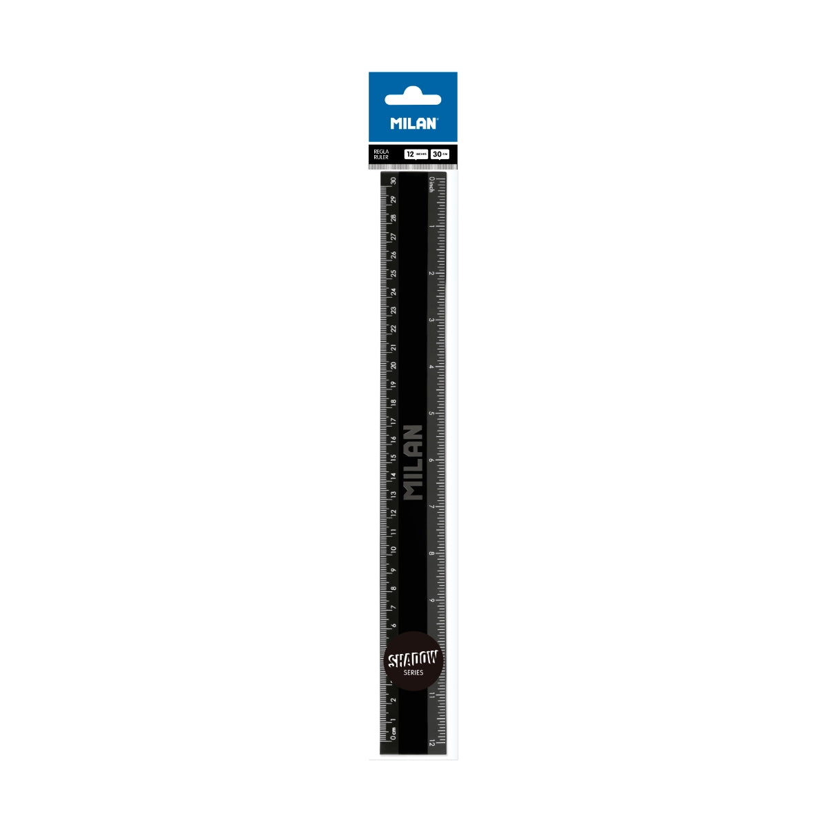 Regla 30 cm negro