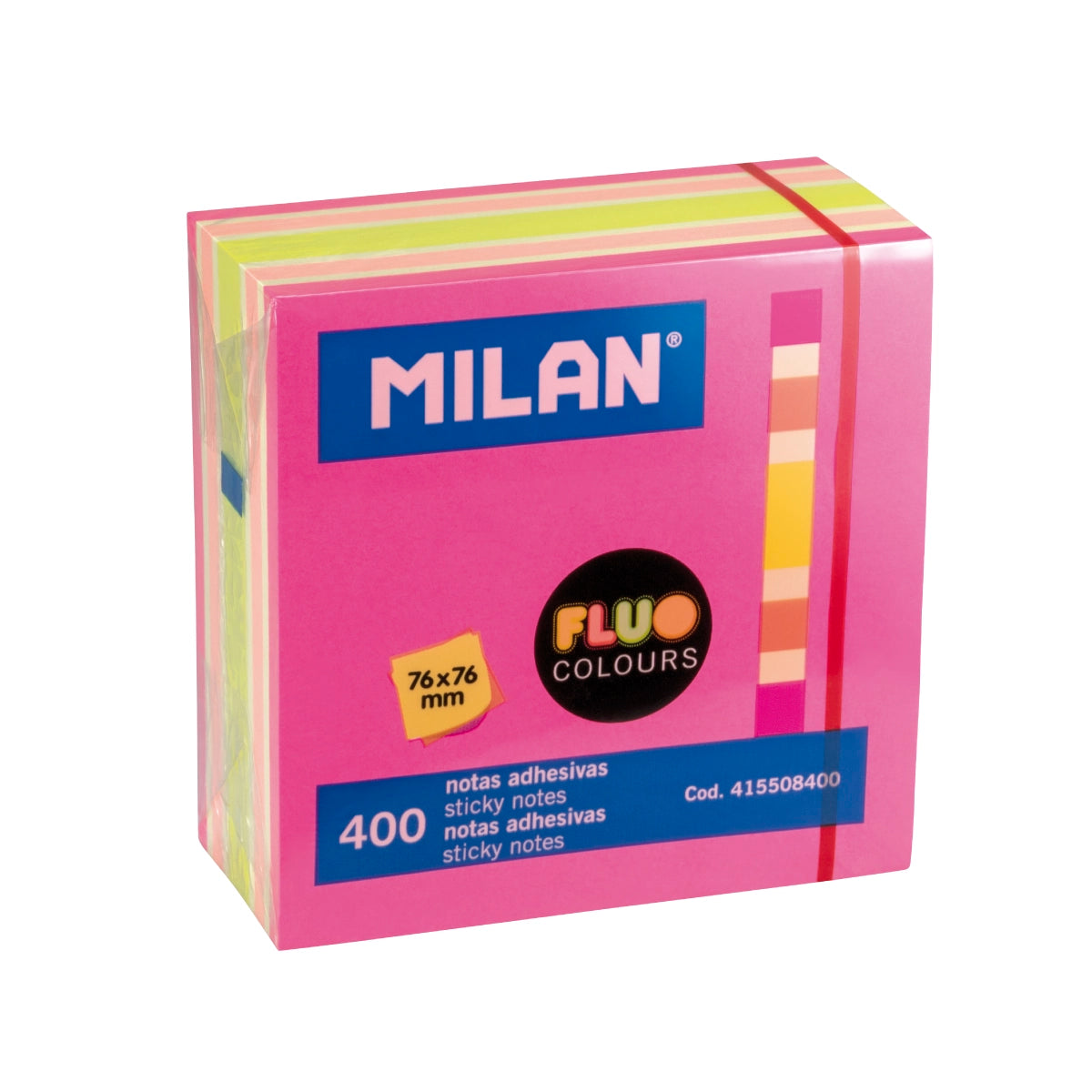 400 notes adhesives colors Fluo (rosa)