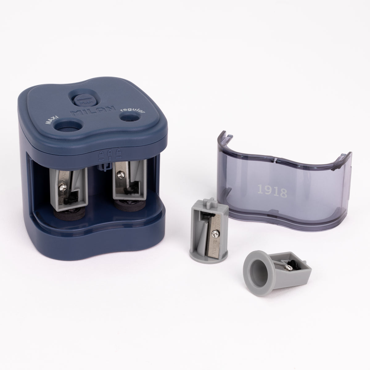 Sacapuntas eléctrico doble para lápices (estándar y maxi) con pilas incluidas, 430 since 1918