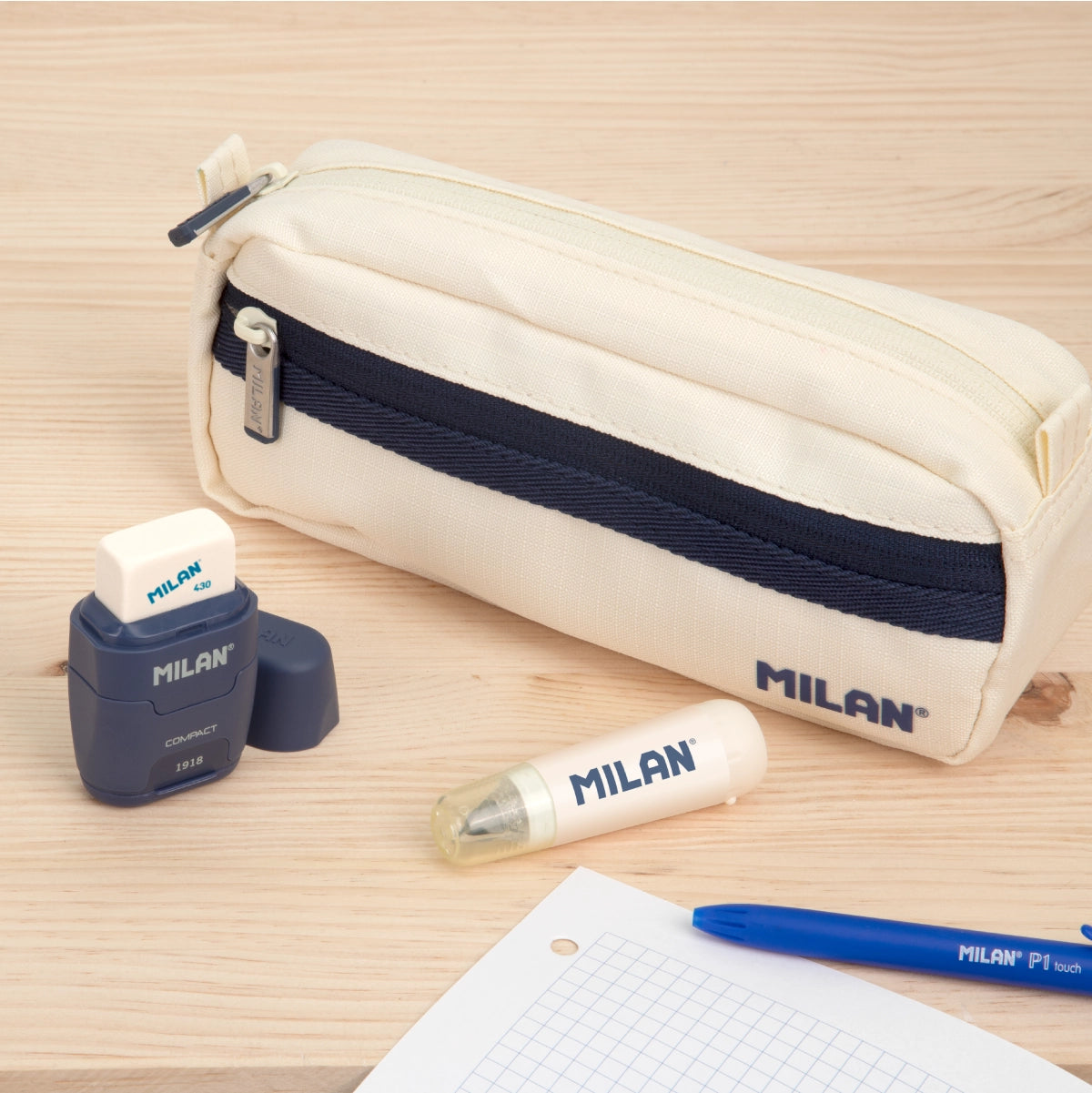Estuche portatodo rectangular con 2 cremalleras, 430 since 1918