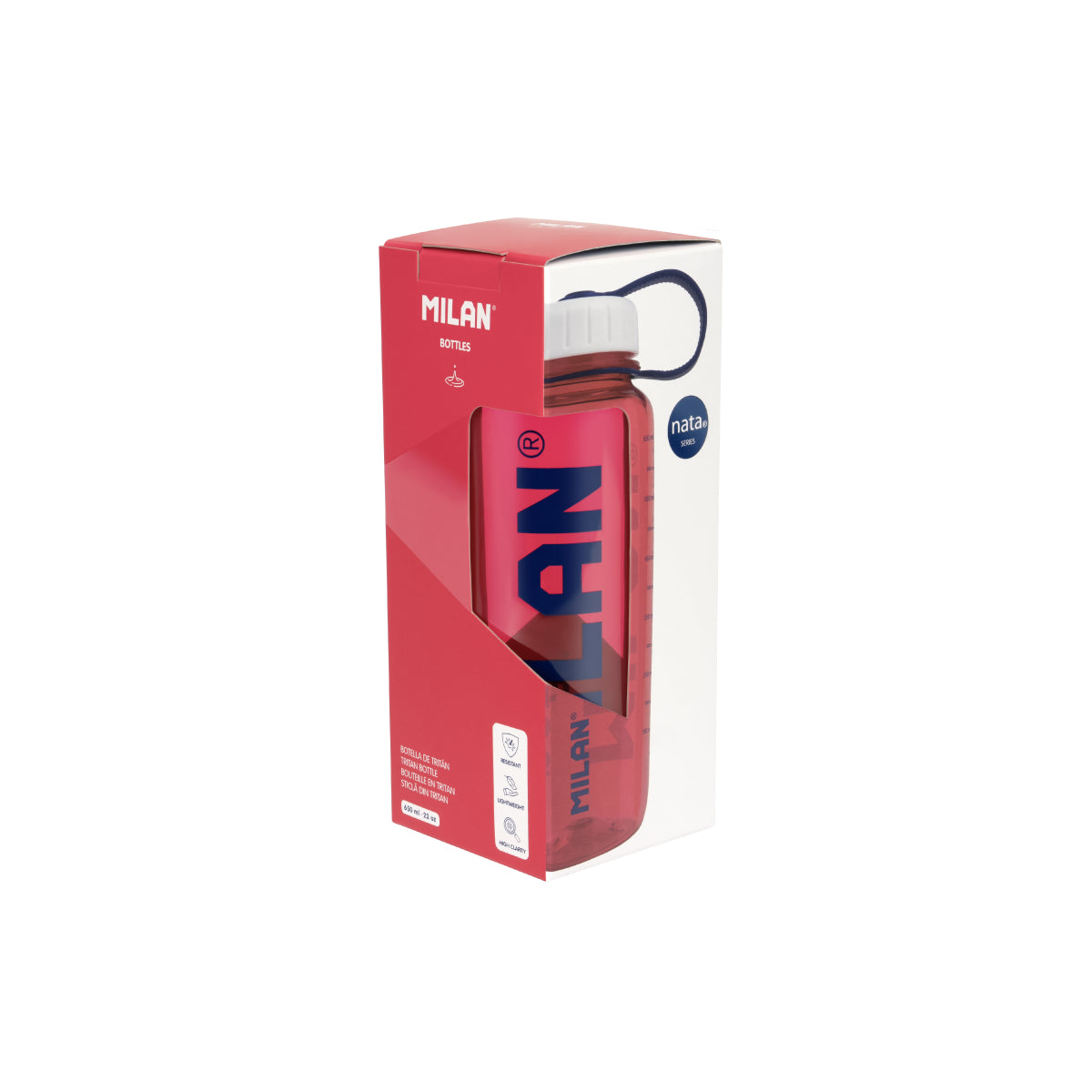 Botella de plástico tritán 0,65 L MILAN nata® 624