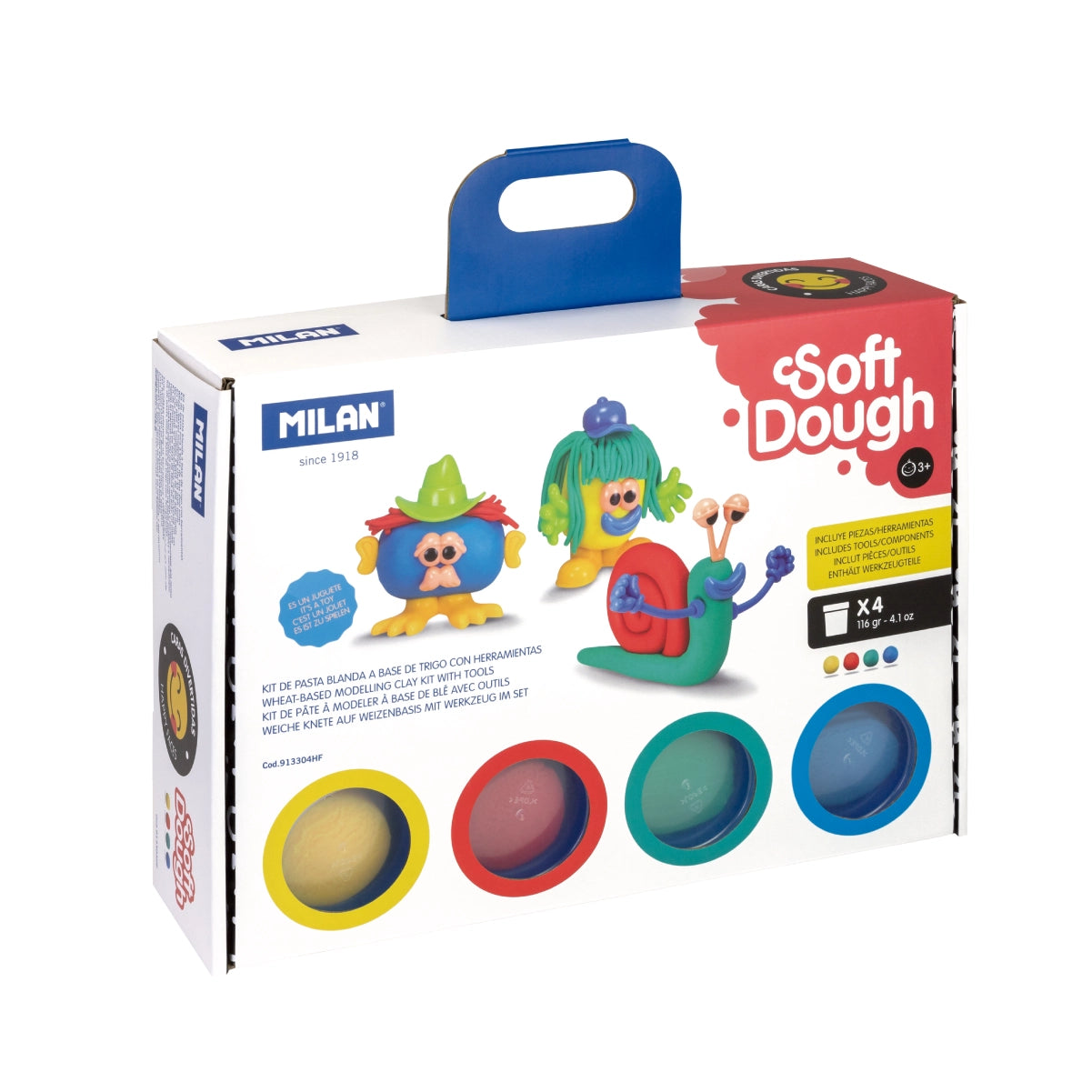 Kit Soft Dough de pasta blanda con herramientas 'Caras divertidas'